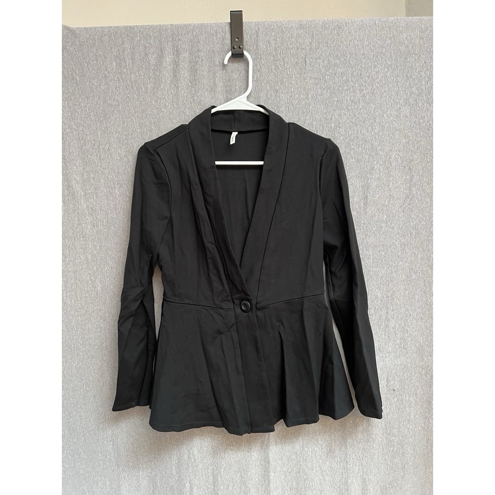 Halara Women's Black Solid Button Front Blazer Jacket Long Sleeve Size S